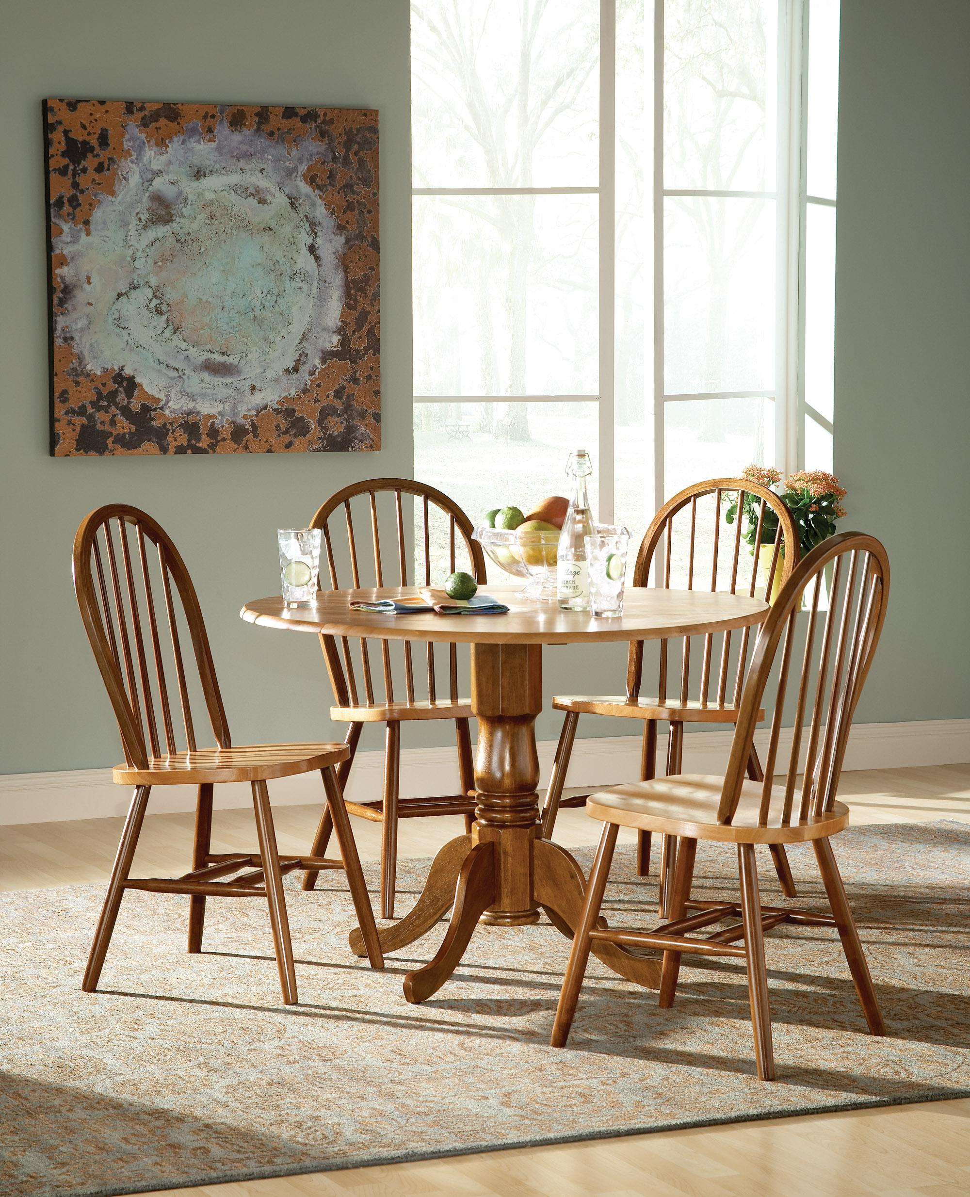 John Thomas Dining Essentials 42" Round Drop Leaf Pedestal Table